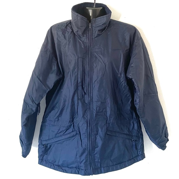 Columbia Sportwear Co Navy Blue dolman half fleece lining full zip jacket - Picture 3 of 17